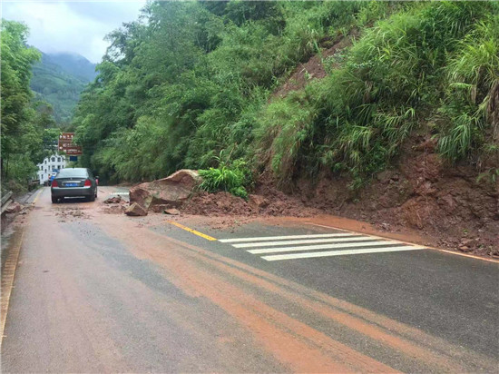 洪雅县公路养护管理段按照汛期应急预案各行其